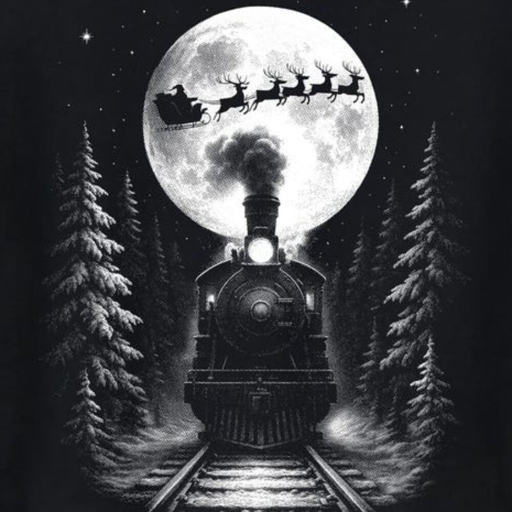 Retro Holiday T-Shirt, Winter Forest Christmas Graphics Shirt - Picture 2 of 4